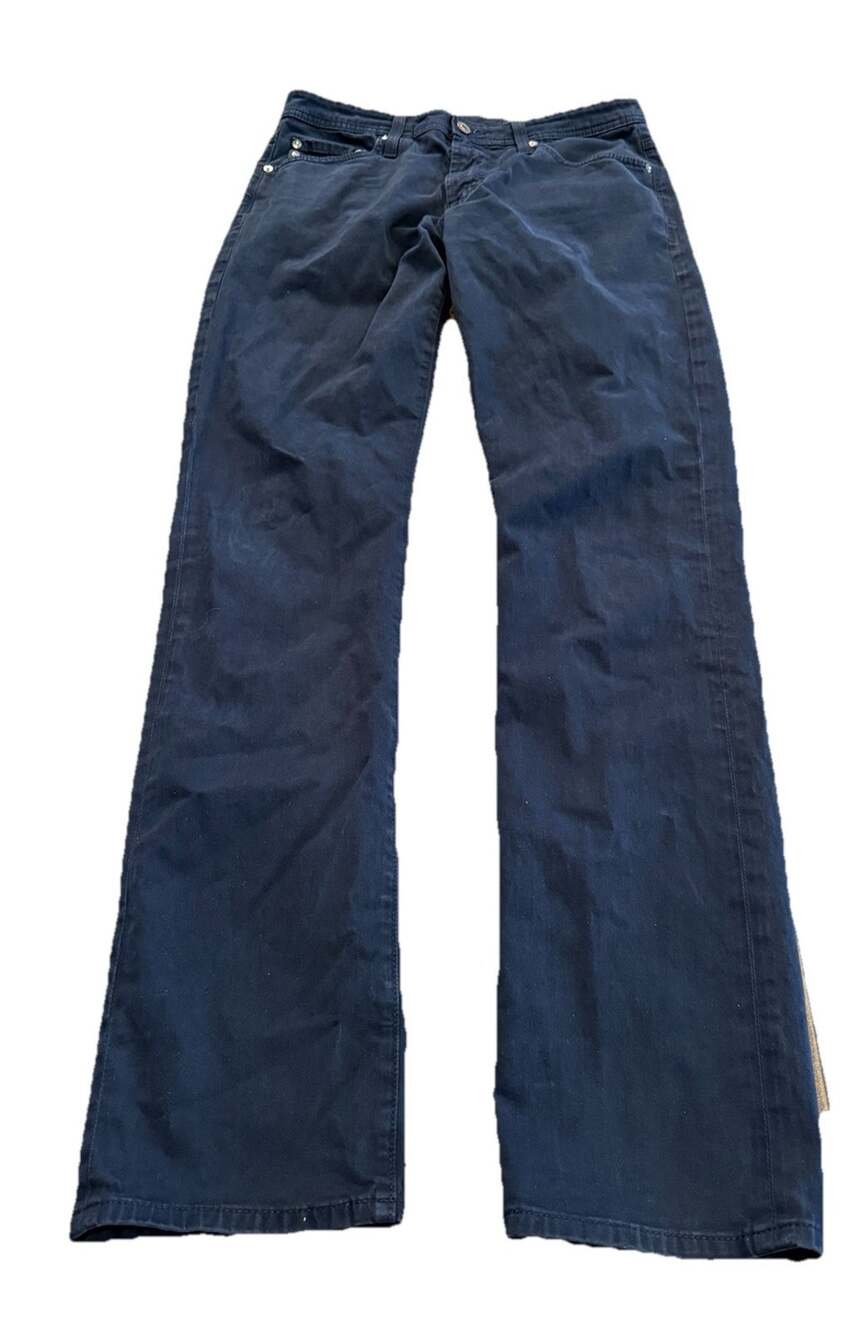 Adriano Goldschmidt AG Mens Navy The Everett Slim Straight Stretch Pants 31x34